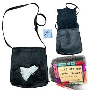 Ilze Heider Leather Design Crossbody Purse